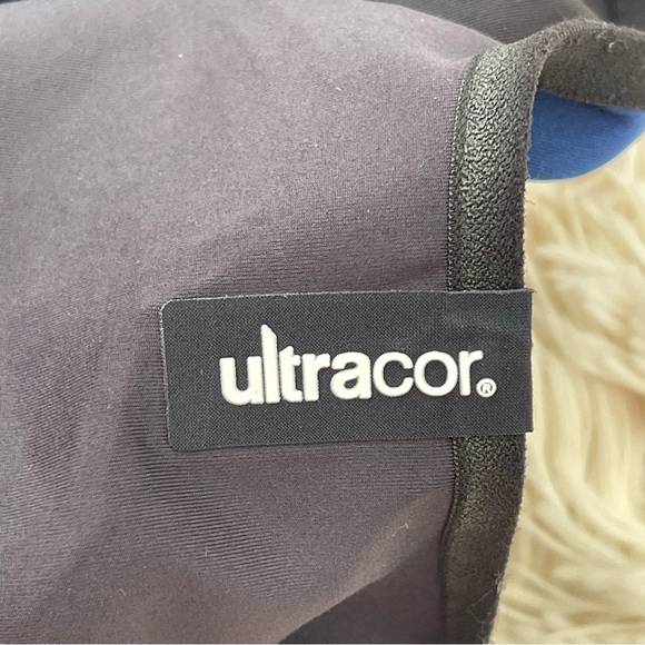 Ultracor Silver Serpent Bonded Eros Navy Blue Crop Top Scoop Neck Sports Bra XS - Picture 5 of 6